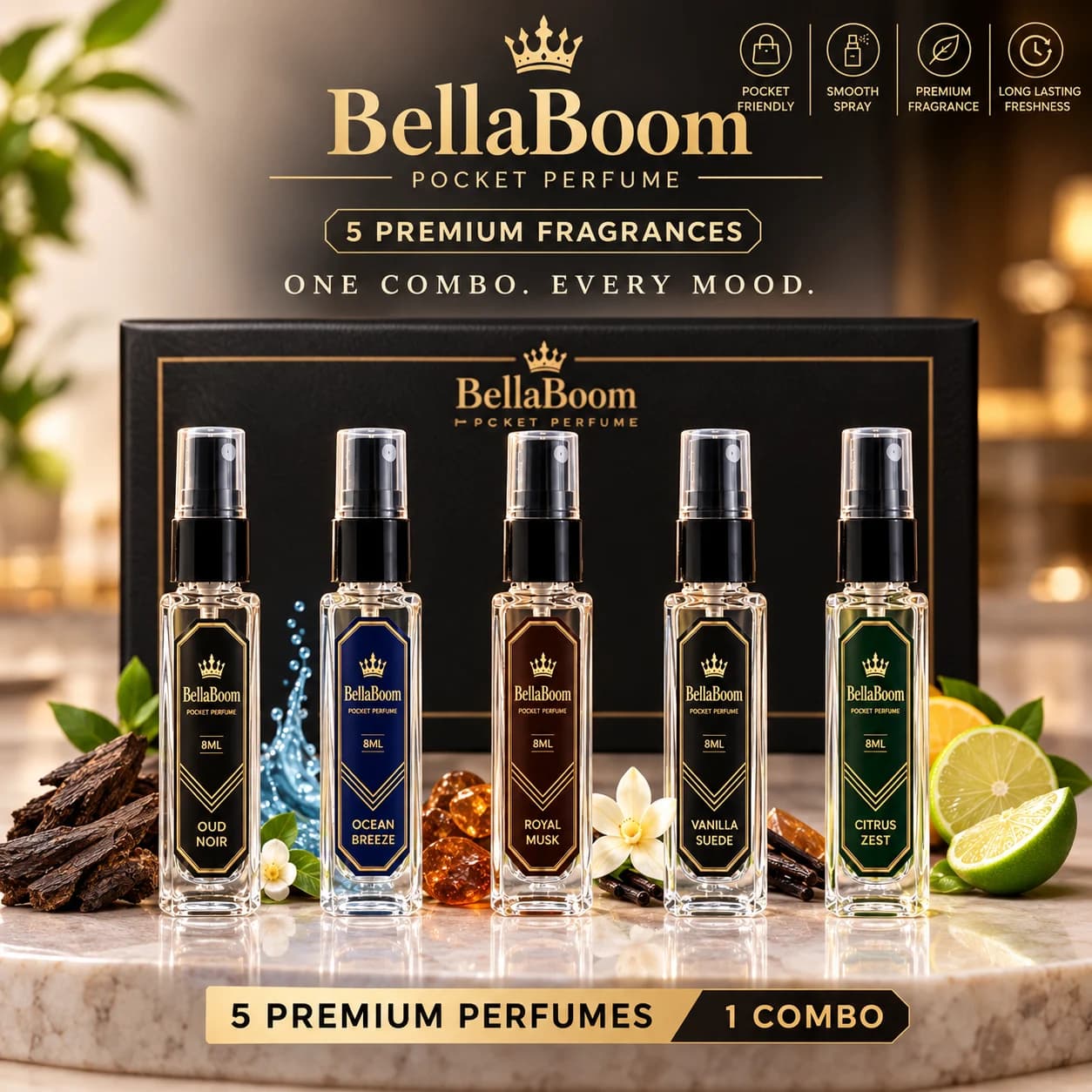 Pack of 5 Perfumes image White bg
